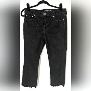 Lauren Ralph Lauren Women's Embroidered Hem Capri Jeans Size 10 P EUC
